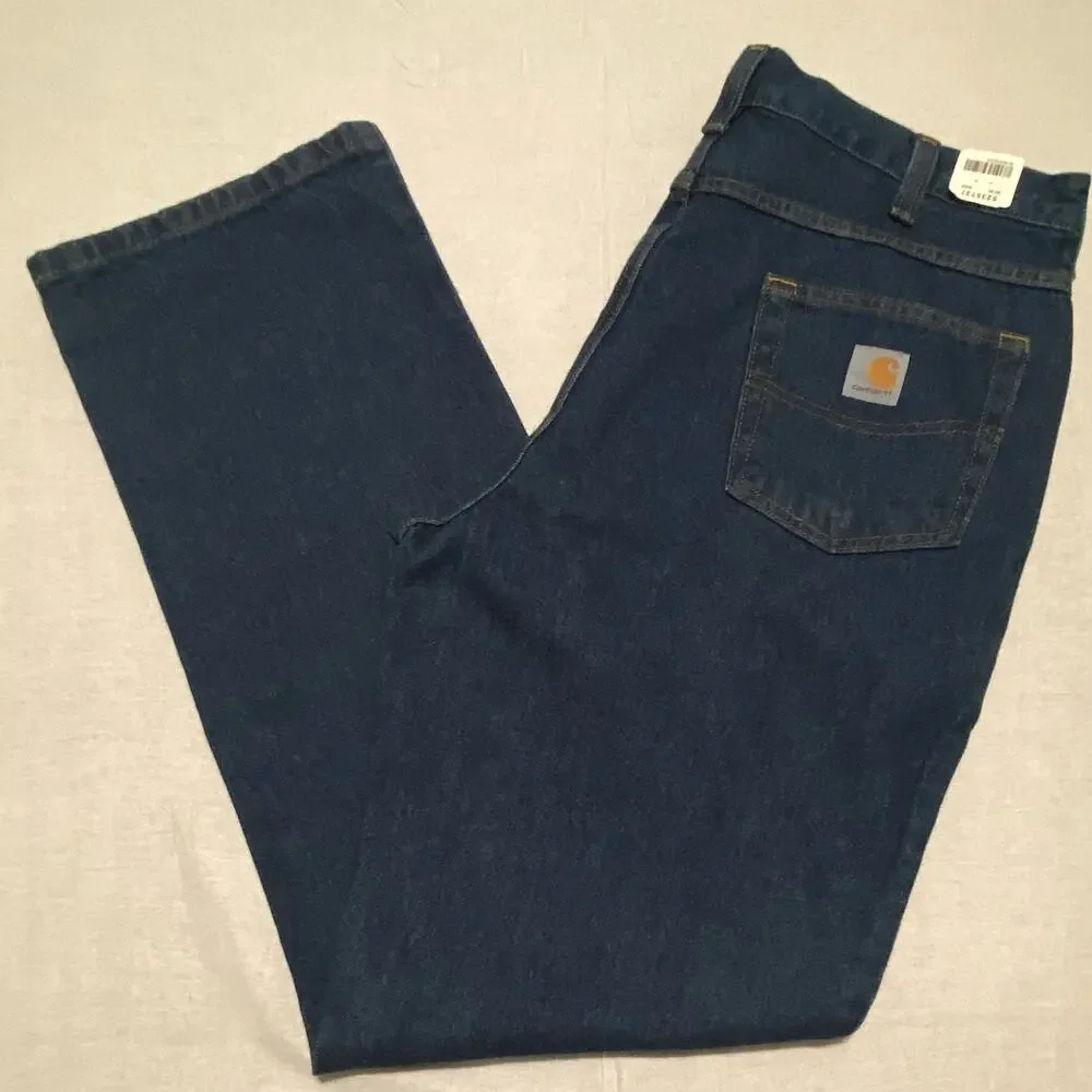 NWT Carhartt Relaxed Fit Straight Leg Jeans Men’s 34x32 Dark Wash